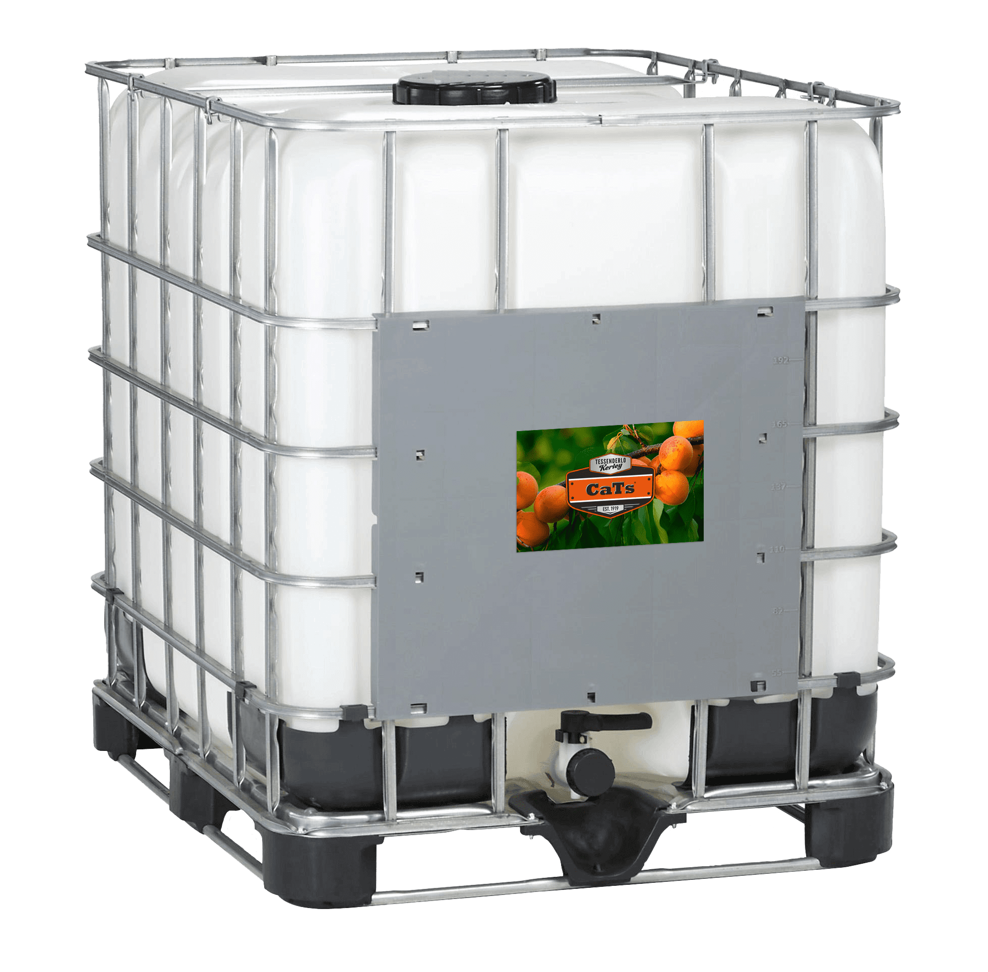 IBC de 1000 litres de thiosulfate de calcium avec étiquette CATS Axe Diffusion