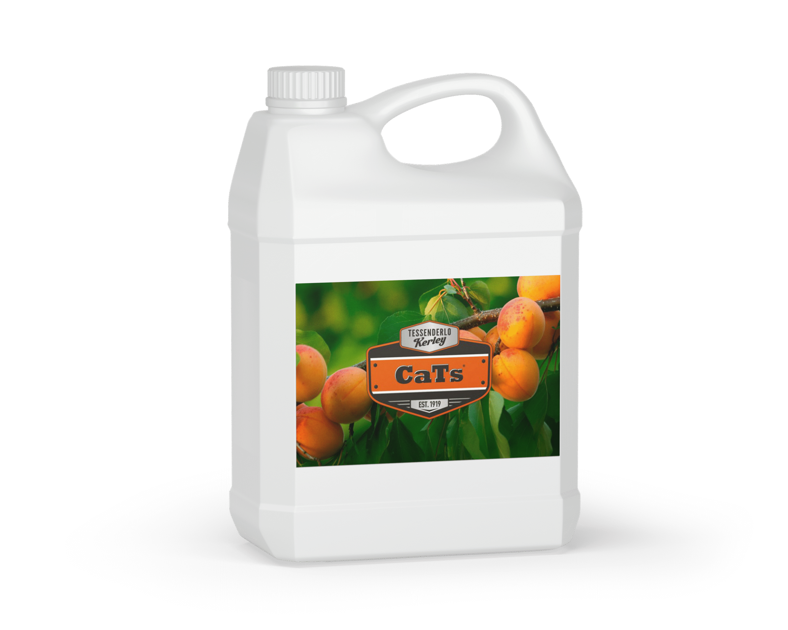 Bidon blanc de 20 litres de thiosulfate de calcium avec étiquette CATS Axe Diffusion